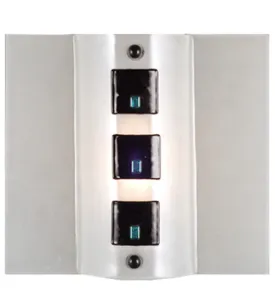 12"W Metro Fusion Black Tie Affair Fused Glass Wall Sconce