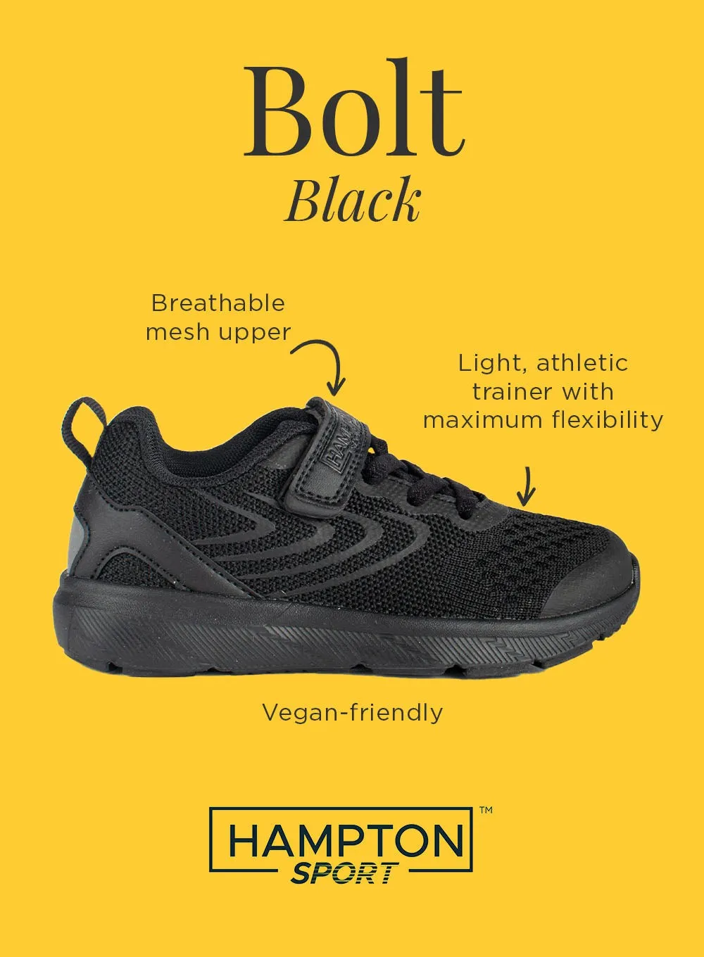 Hampton Sport Bolt Trainers in Black