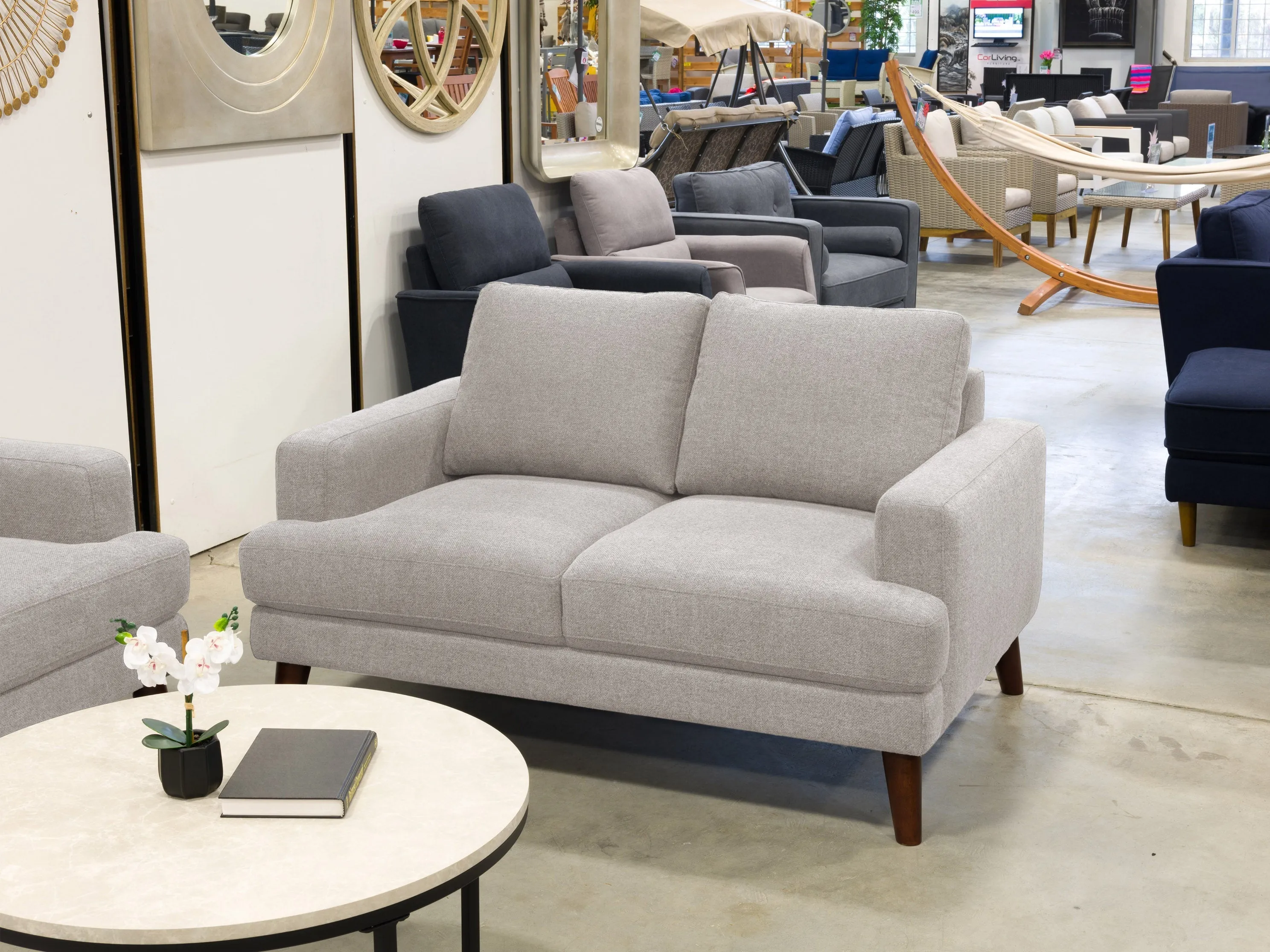 Light Grey Modern Loveseat