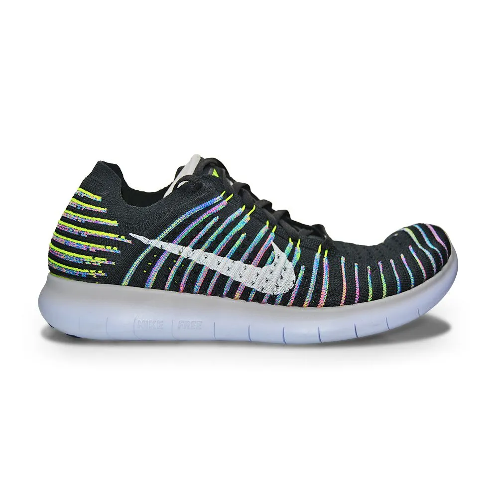 Men's Nike Free Run Flyknit - 831069 003 - Black  Volt Blue Lagoon