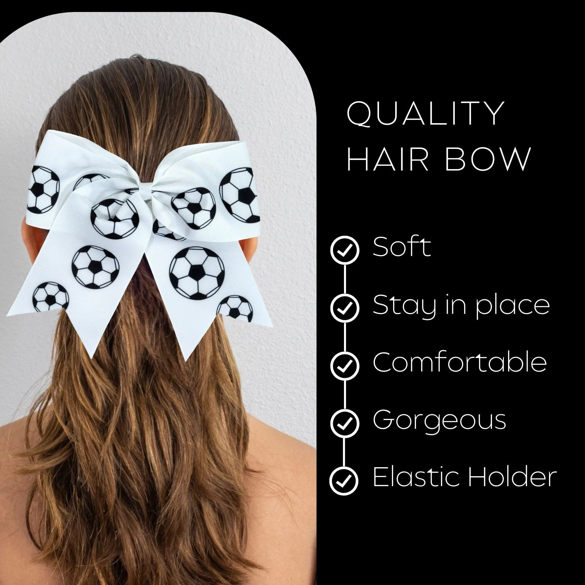 Soccer Sports Hair Bow