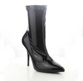 Stretch Patent Sock Heel Bootie