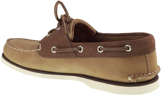 Timberland Boots Mens 2 Eye Classic Boat Shoe Medium Beige Nubuck