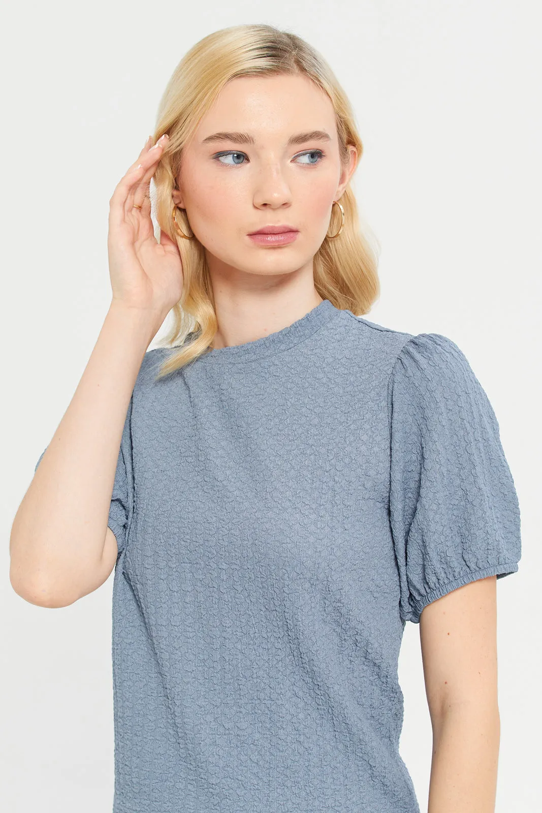 Women Lilac Textured Top