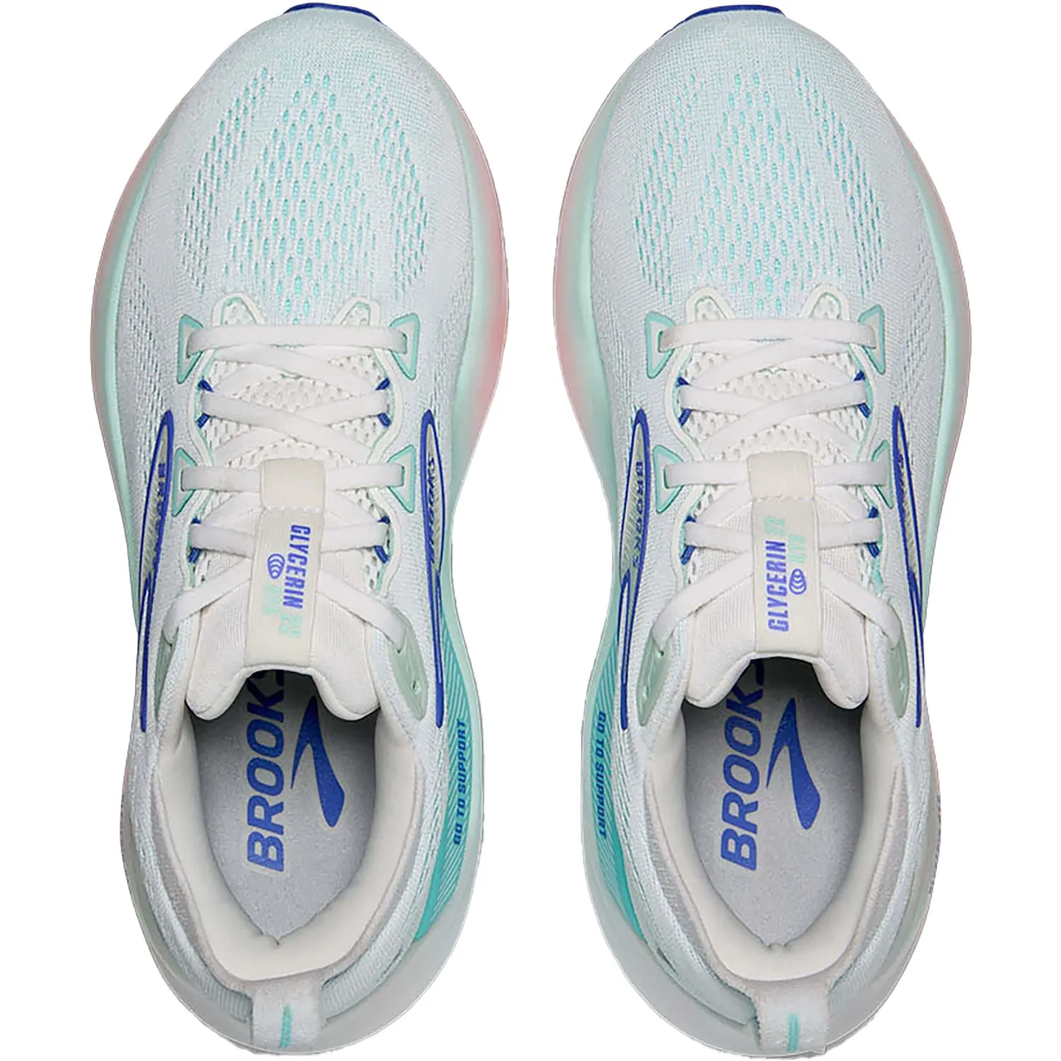 Women's Brooks Glycerin GTS 22 White/Limpet Shell/Amparo Blue Mesh